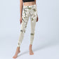 White Magnolia Flower Print Sports Fitness Leggings Women's Yoga Pants