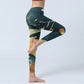 Dark Slate Gray Double Koi Fish Sky Lantern Tower Exercise Leggings Women's Yoga Pants