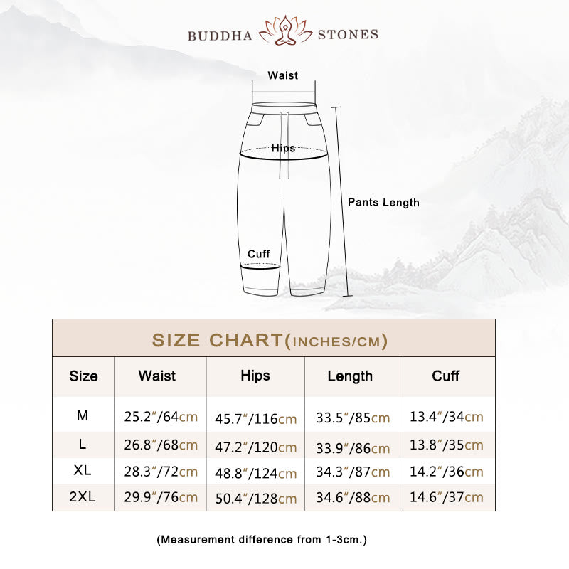 Summer Women's Cotton Drawstring Harem Pants With Pockets