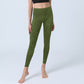 Green Auspicious Cloud Waves Print Gym Leggings Women's Yoga Pants