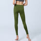 Green Auspicious Cloud Waves Print Gym Leggings Women's Yoga Pants