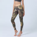 Olive Florals Print Sports Fitness Leggings Women's Yoga Pants