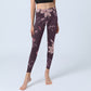 Purple White Flowers Leaves Blossom Print Gym Fitness Leggings Women's Yoga Pants