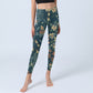 Casual Daisy Flowers Leaves Print Gym Fitness Leggings Women's Yoga Pants