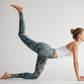 Casual Daisy Flowers Leaves Print Gym Fitness Leggings Women's Yoga Pants