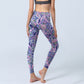 Purple Pink Cashew Flower Print Gym Fitness Leggings Women's Yoga Pants