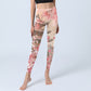 Pink Sakura Antique Building Print Fitness Leggings Women's Yoga Pants