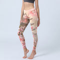 Pink Sakura Antique Building Print Fitness Leggings Women's Yoga Pants