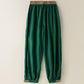 Plain Cotton Drawstring Women's Harem Pants With Pockets