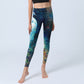 Blue Peacock Colorful Feathers Print Gym Leggings Women's Yoga Pants