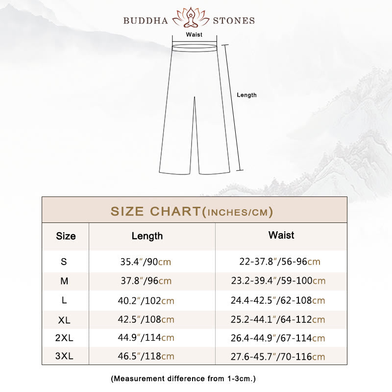 Summer Unisex Elastic Waist Tai Chi Qigong Practice Pants With Pockets