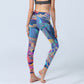 Whales Swallows Waves Print Gym Leggings Women's Yoga Pants