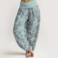 Cotton Birds Trees Branches Pattern Women's Elastic Waist Harem Pants