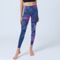 Purple Dragon Phoenix Flowers Print Gym Leggings Women's Yoga Pants