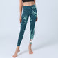 Lush Turquoise Bamboo Panda Pattern Gym Leggings Women's Yoga Pants