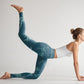 Lush Turquoise Bamboo Panda Pattern Gym Leggings Women's Yoga Pants