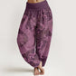 Cotton Dragon Auspicious Clouds Women's Elastic Waist Harem Pants