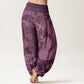 Cotton Dragon Auspicious Clouds Women's Elastic Waist Harem Pants