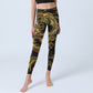 Golden Dragon Print Gym Leggings Women's Yoga Pants