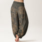 Cotton Casual Peacock Design Women's Elastic Waist Harem Pants