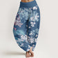 Cotton Casual Dragon Cherry Blossoms Women's Elastic Waist Harem Pants