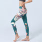 Dragon Cherry Blossoms Print Gym Leggings Women's Yoga Pants