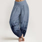 Cotton Wild Grass Pattern Women's Elastic Waist Harem Pants