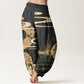 Cotton Auspicious Clouds With Snake Pattern Women's Elastic Waist Harem Pants