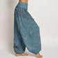 Cotton Casual Flowers Compass Design Women's Elastic Waist Harem Pants