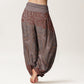 Cotton Casual Flowers Compass Design Women's Elastic Waist Harem Pants