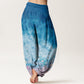 Cotton Vast Ocean Pattern Women's Elastic Waist Harem Pants