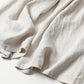 Plain Color Cotton Linen High Waist Wide Leg Pants With Pockets