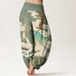 Cotton Flying Cranes Auspicious Clouds Tree women's Elastic Waist Harem Pants