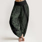 Cotton Mandala Pattern Parallel Flowers Women's Elastic Waist Harem Pants