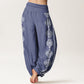 Cotton Mandala Om Mani Padme Hum Women's Elastic Waist Harem Pants