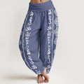 Cotton Mandala Om Mani Padme Hum Women's Elastic Waist Harem Pants