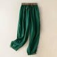 Plain Cotton Drawstring Women's Harem Pants With Pockets
