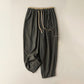 Casual Solid Color Cotton Linen Drawstring Women's Pants With Pockets