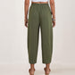 Casual Plain Loose Drawstring Women's Polyester 7/8 Length Pants  With Pockets