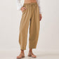 Casual Plain Loose Drawstring Women's Polyester 7/8 Length Pants  With Pockets