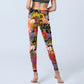 Sunflowers Pink Purple Flowers Print Sports Fitness Leggings Women's Yoga Pants