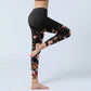 Pink Roses Beige Flowers Print Gym Fitness Leggings Women's Yoga Pants