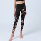 Pink Roses Beige Flowers Print Gym Fitness Leggings Women's Yoga Pants