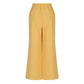 Retro Casual High Waist Cotton Women's Wide Leg Pants With Pockets