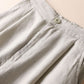 Commute Solid Color Drawstring 7-8 Length Cotton Linen Women's Wide Leg Pants With Pockets