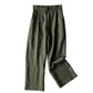 Commute Solid Color Drawstring 7-8 Length Cotton Linen Women's Wide Leg Pants With Pockets