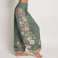 Cotton Ethnic Floral Ethnic Totem Pattern Women's Elastic Waist Harem Pants
