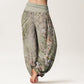 Cotton Ethnic Floral Ethnic Totem Pattern Women's Elastic Waist Harem Pants