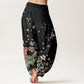 Cotton Various Flowers Pattern Women's Elastic Waist Harem Pants