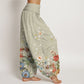 Cotton Various Flowers Pattern Women's Elastic Waist Harem Pants